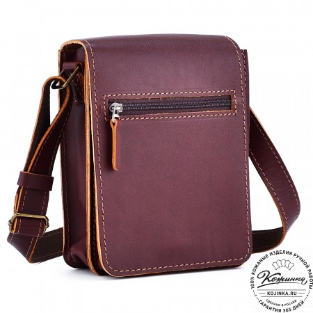 Мужская кожаная сумка "Робин" (бордо-коричневый)